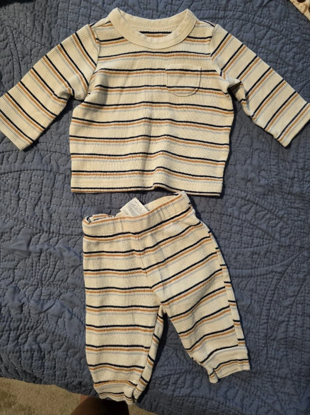 Carter's Cream Striped Two-Piece Set